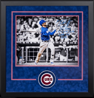 Kris Bryant Signed & Inscribed Photo in 31x31 Framed Display (LE 9/17) (MLB Authenticated & Fanatics)